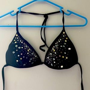 Size Medium Rhinestone push-up bikini top.